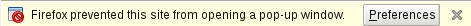 popup blocked by Firefox